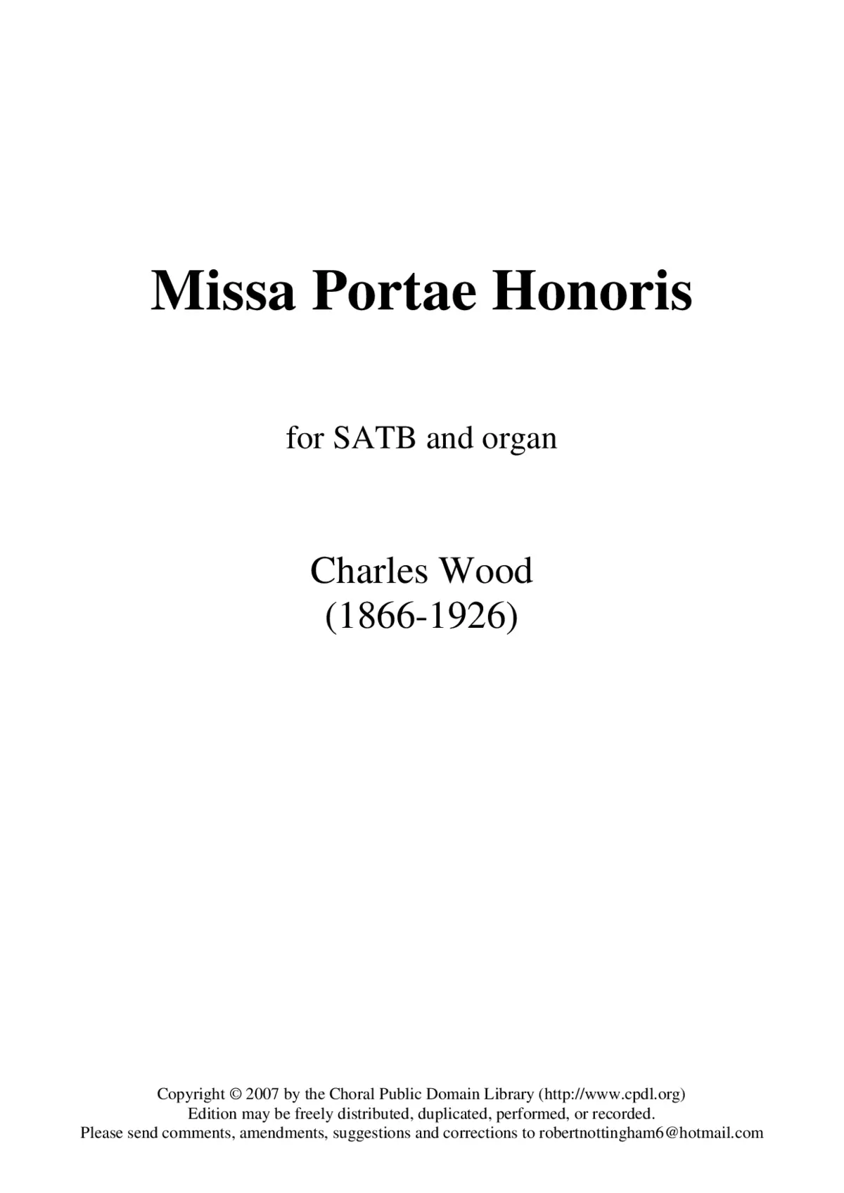 Missa Portae Honoris - Page 1