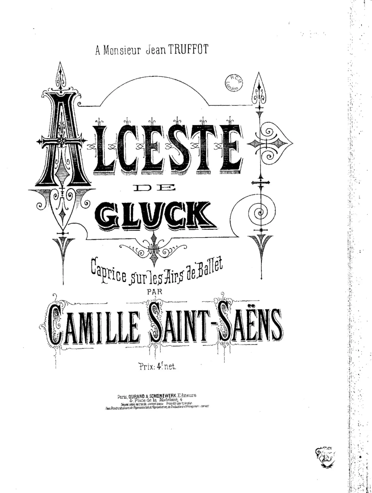 Caprice sur les airs de ballet d'Alceste de Gluck - Page 1