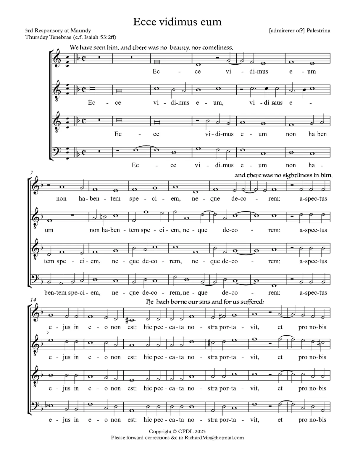Ecce vidimus eum - Page 1