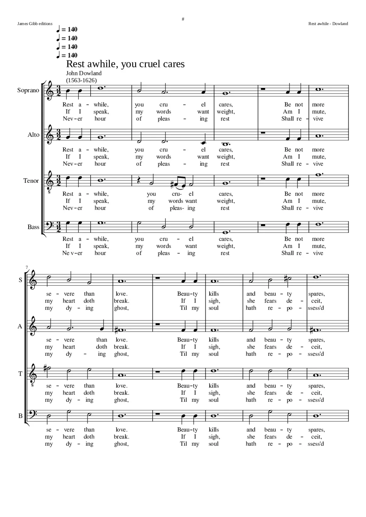 Rest a while you cruel cares - Page 1