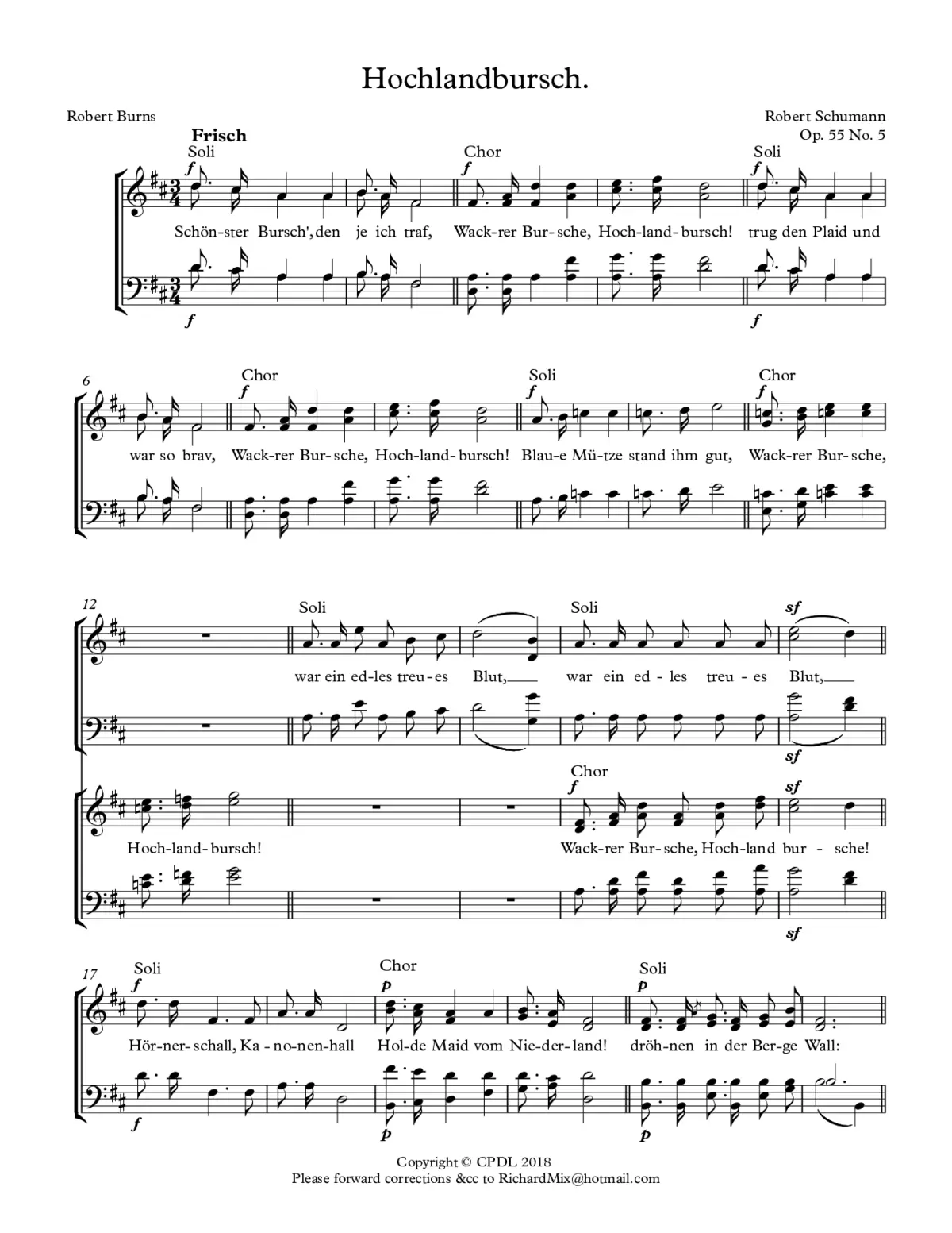 Hochlandbursch, Op. 55 No. 5 - Page 1
