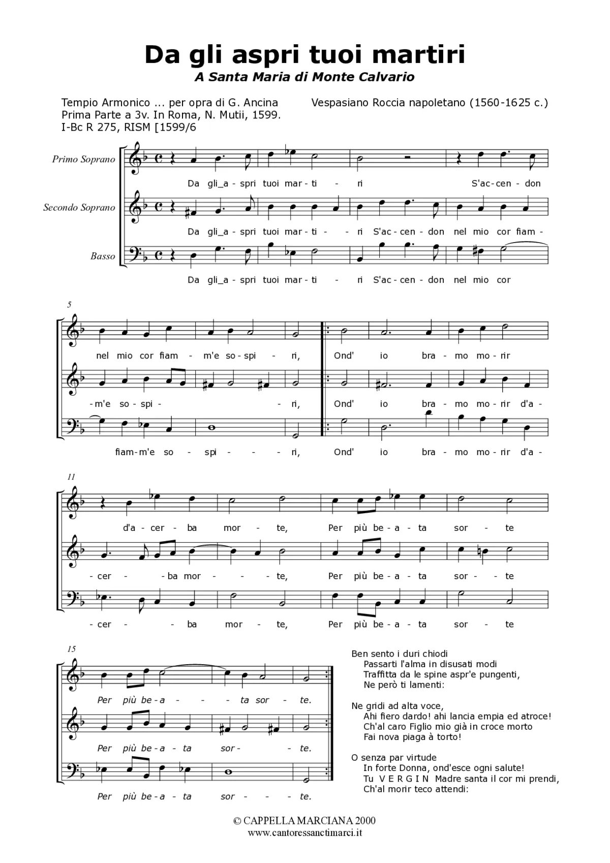 Da gli aspri tuoi martiri - Page 1