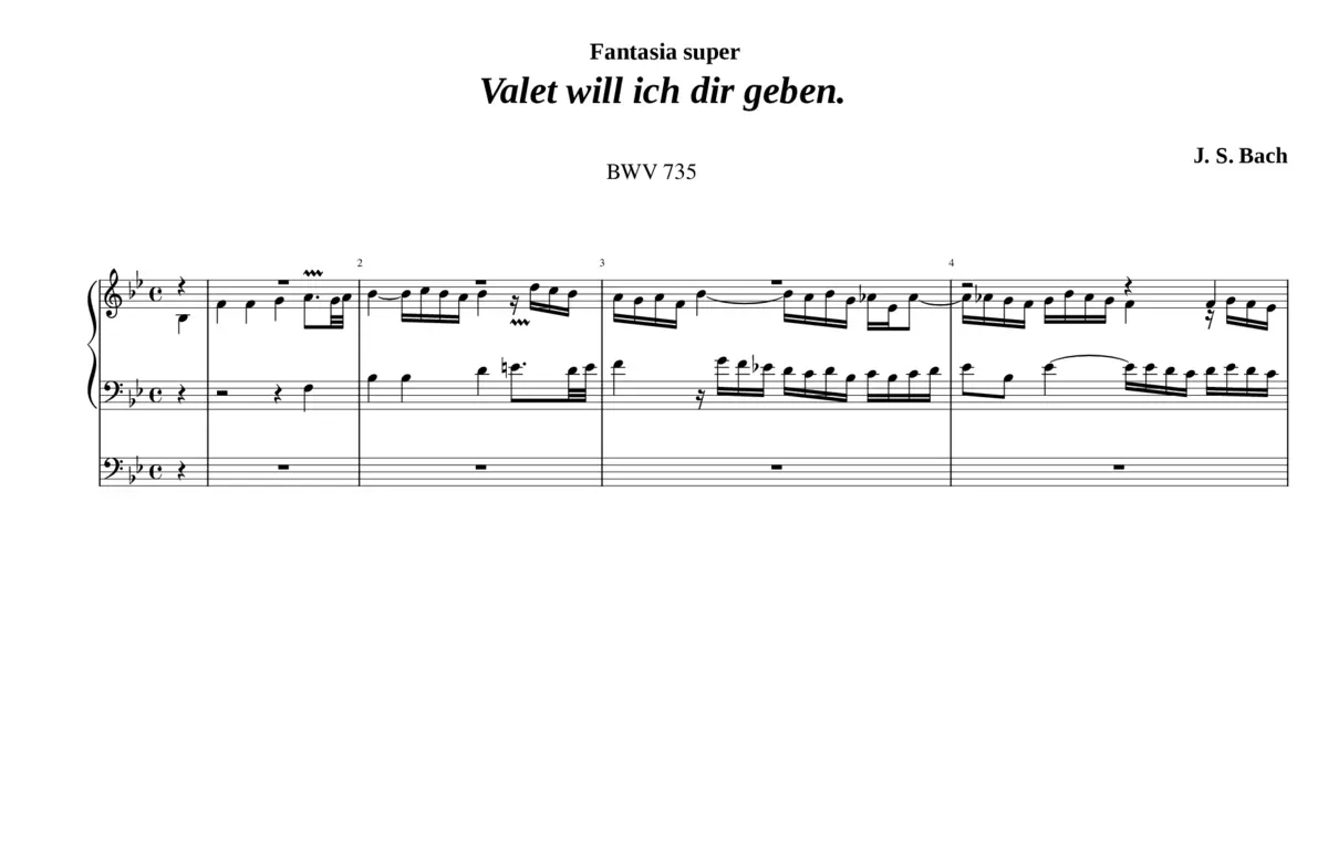 Fantasia super 'Valet will ich dir geben' BWV 735 - Page 1