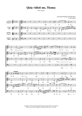 Quia vidisti me, Thoma