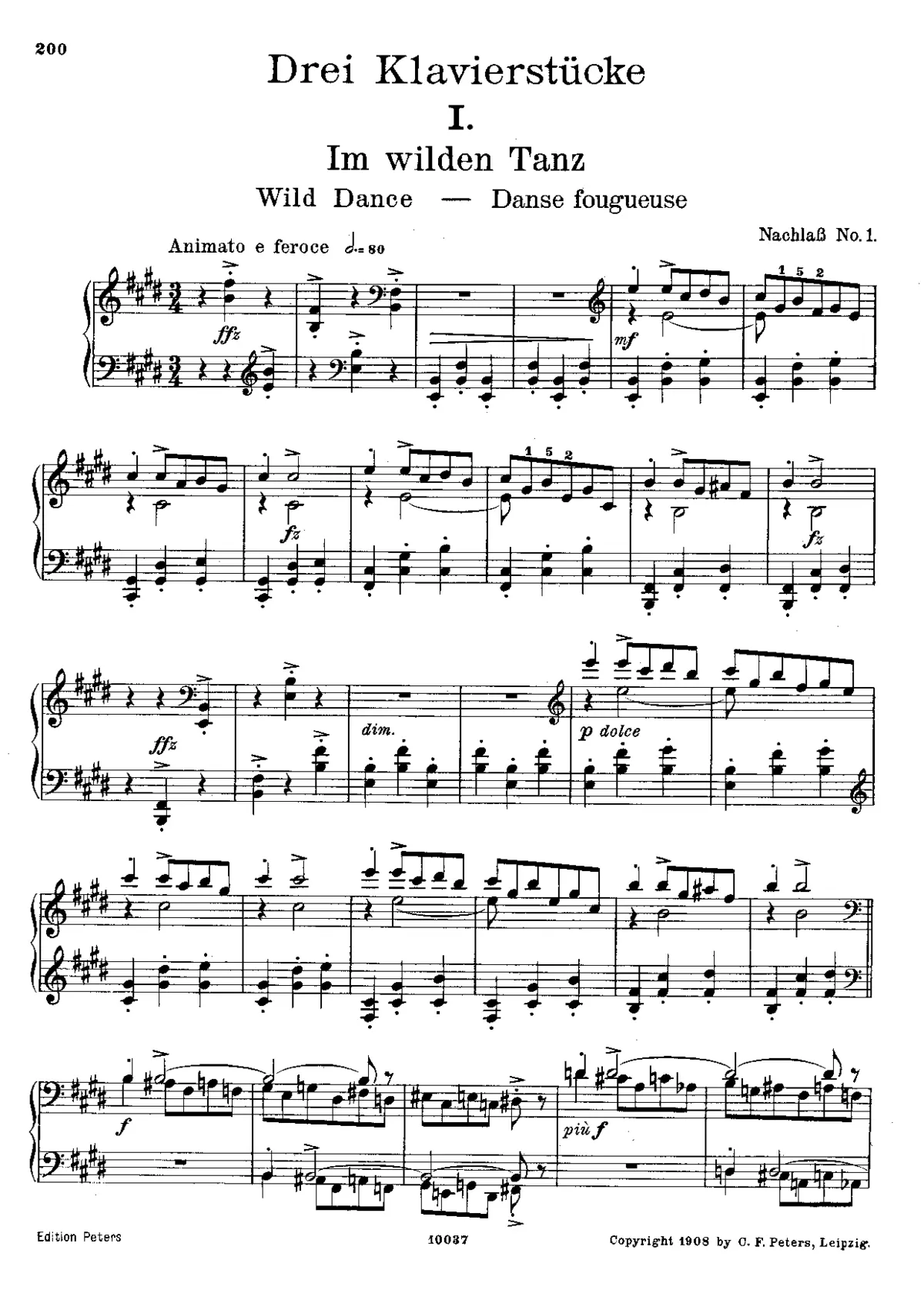 3 Piano Pieces - Page 1