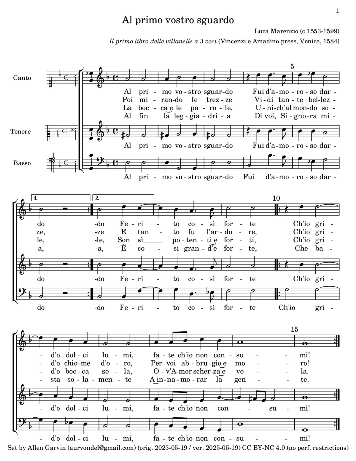 Al primo vostro sguardo - Page 1