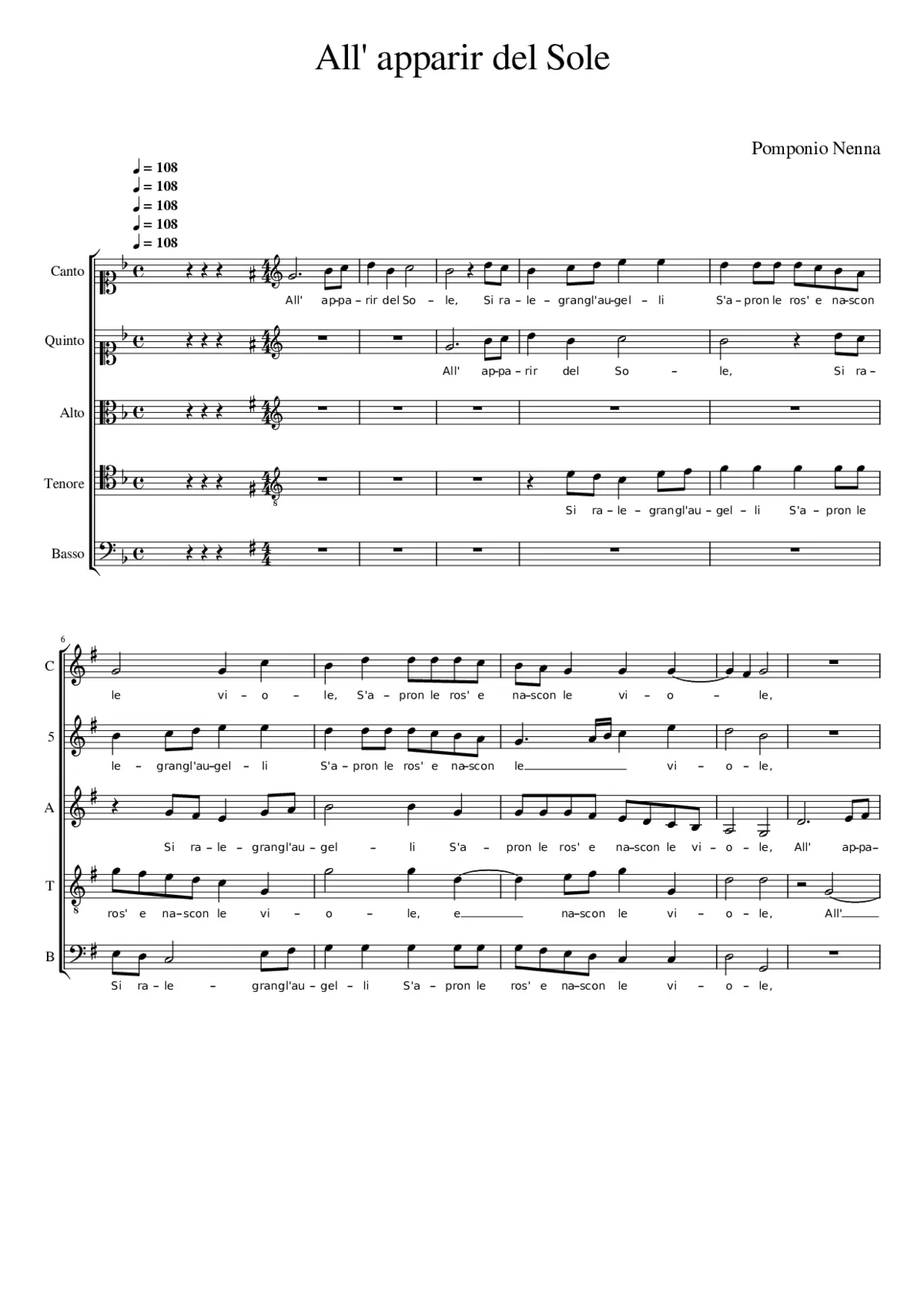 All' apparir del Sole - Page 1