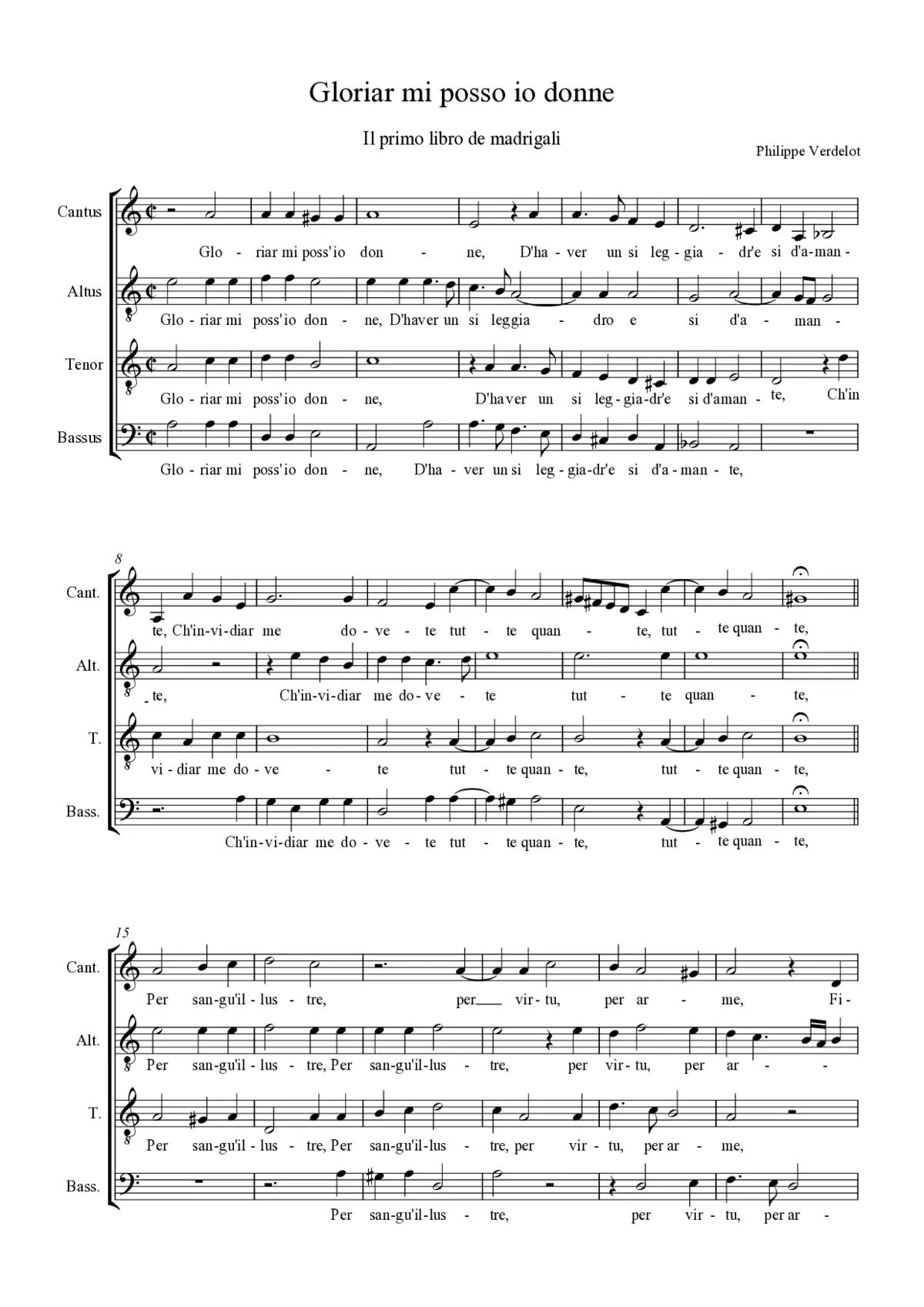 Gloriar mi posso io donne - Page 1