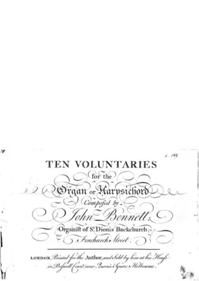 Ten Voluntaries for the Organ or Harpsichord