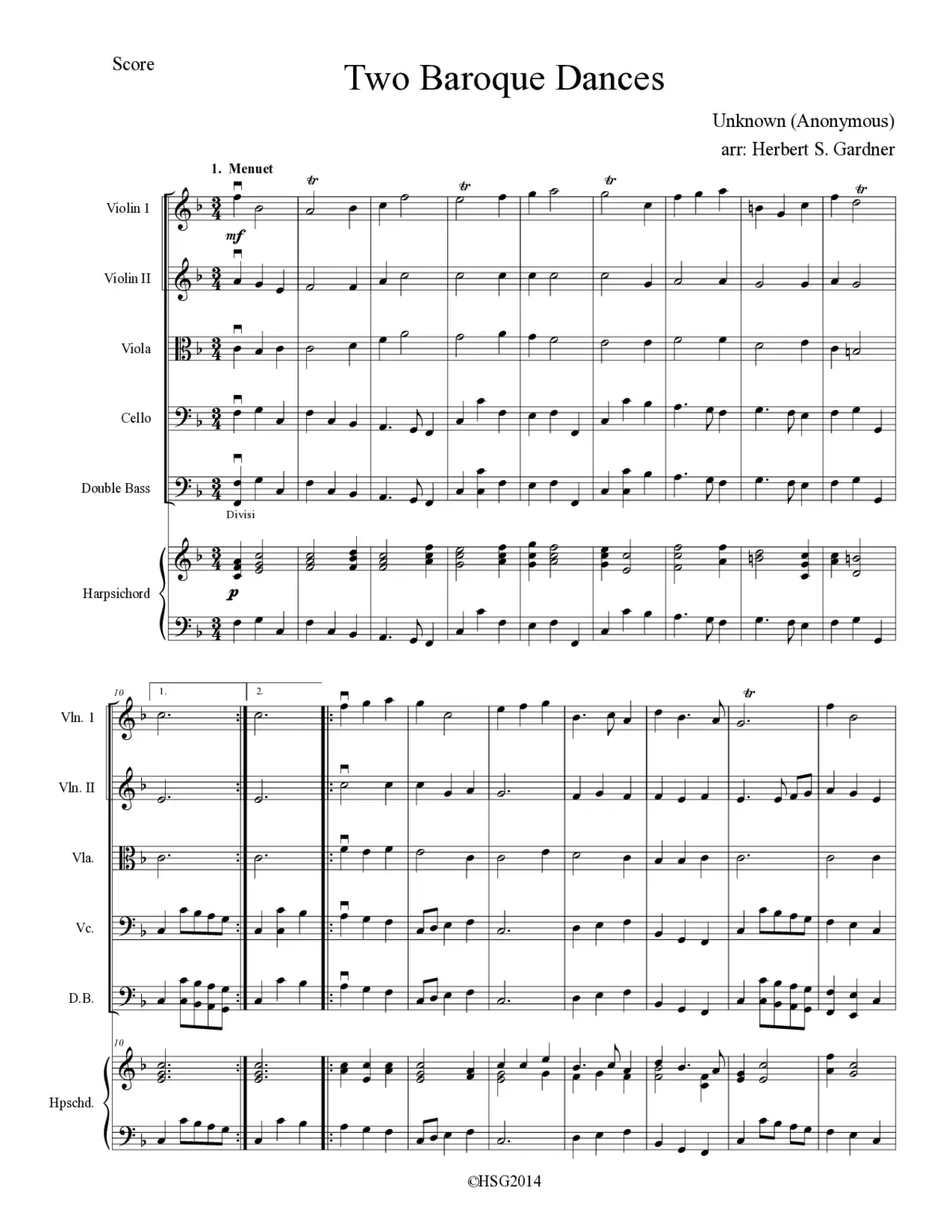 Two Baroque Dances - Page 1