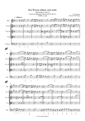 Ein Weiser rühme sich nicht, TWV 1:435