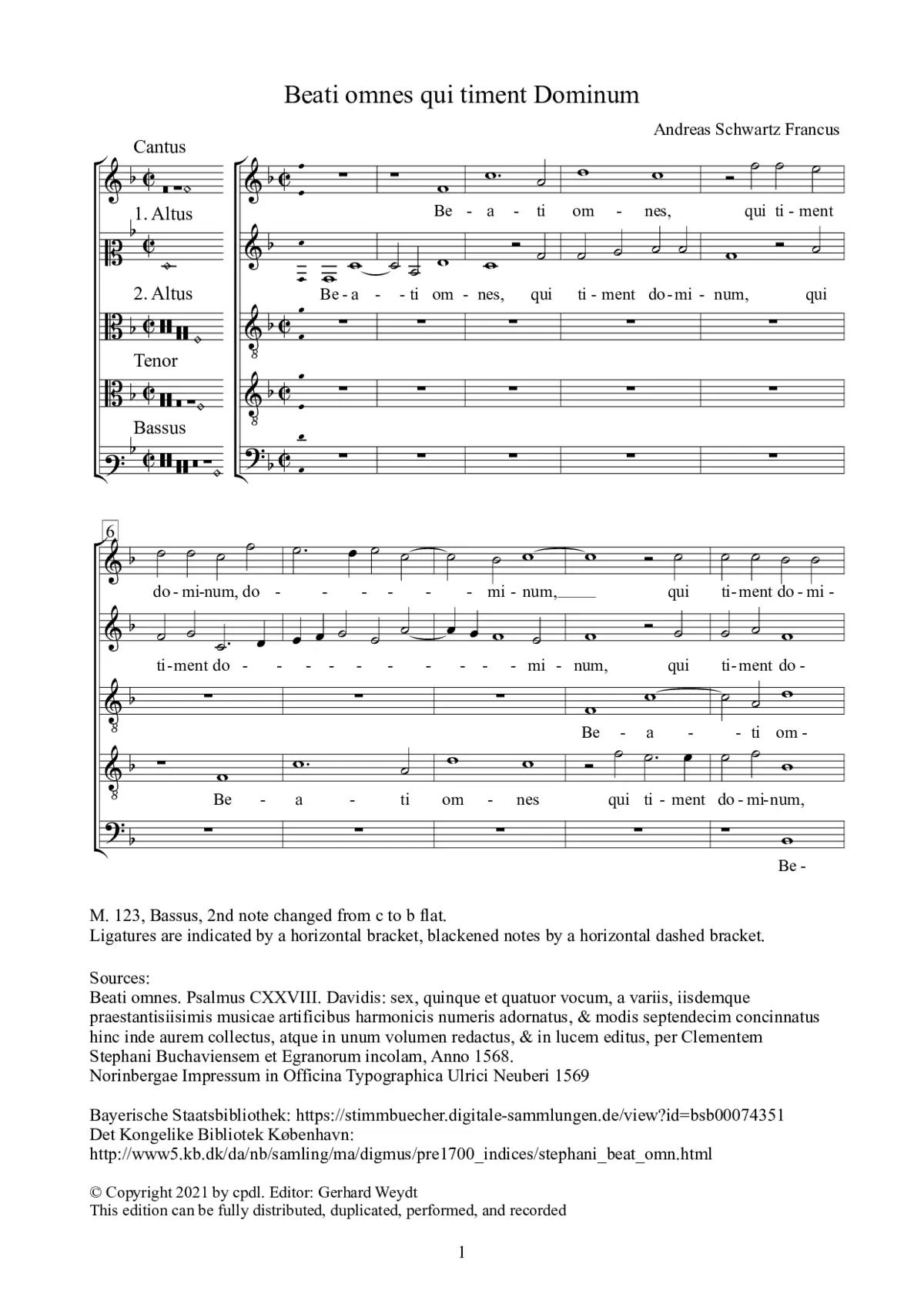 Beati omnes qui timent Dominum - Page 1