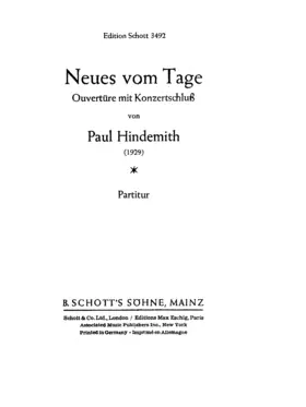 Neues vom Tage, Ouvertüre zu Oper, mit Konzertschluß