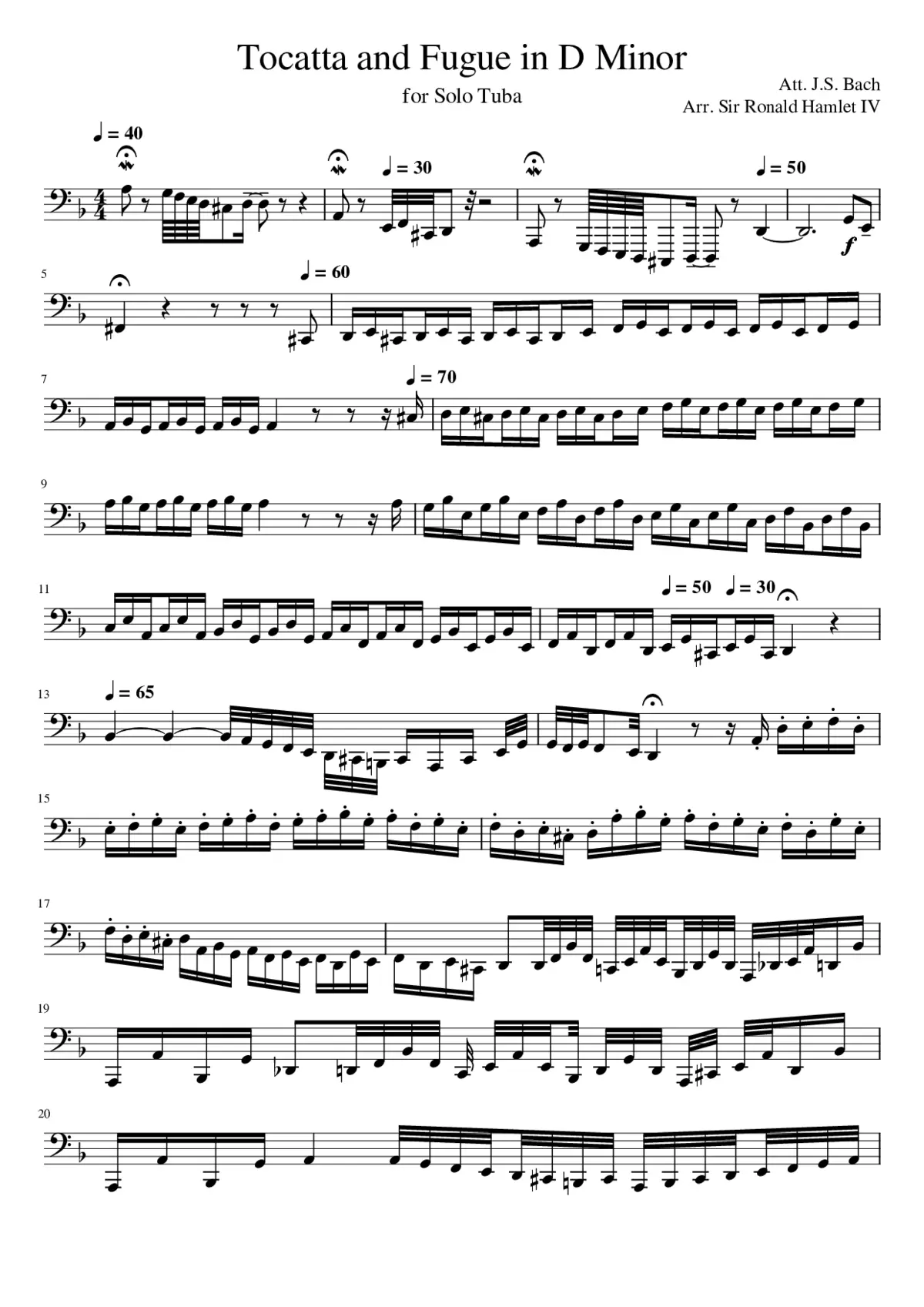 Tocatta and Fugue in D Minor - Page 1