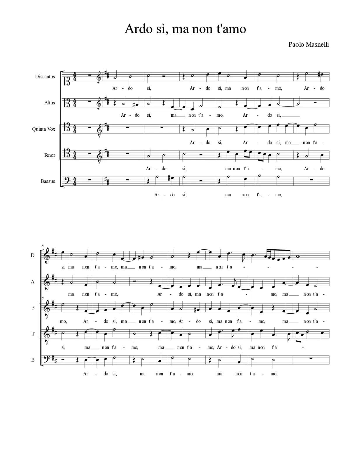 Ardo sì, ma non t'amo - Page 1