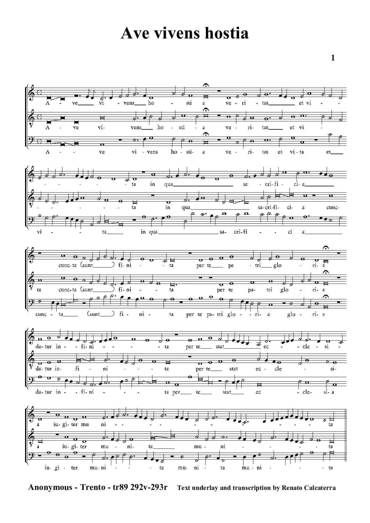 Ave vivens hostia - Page 1