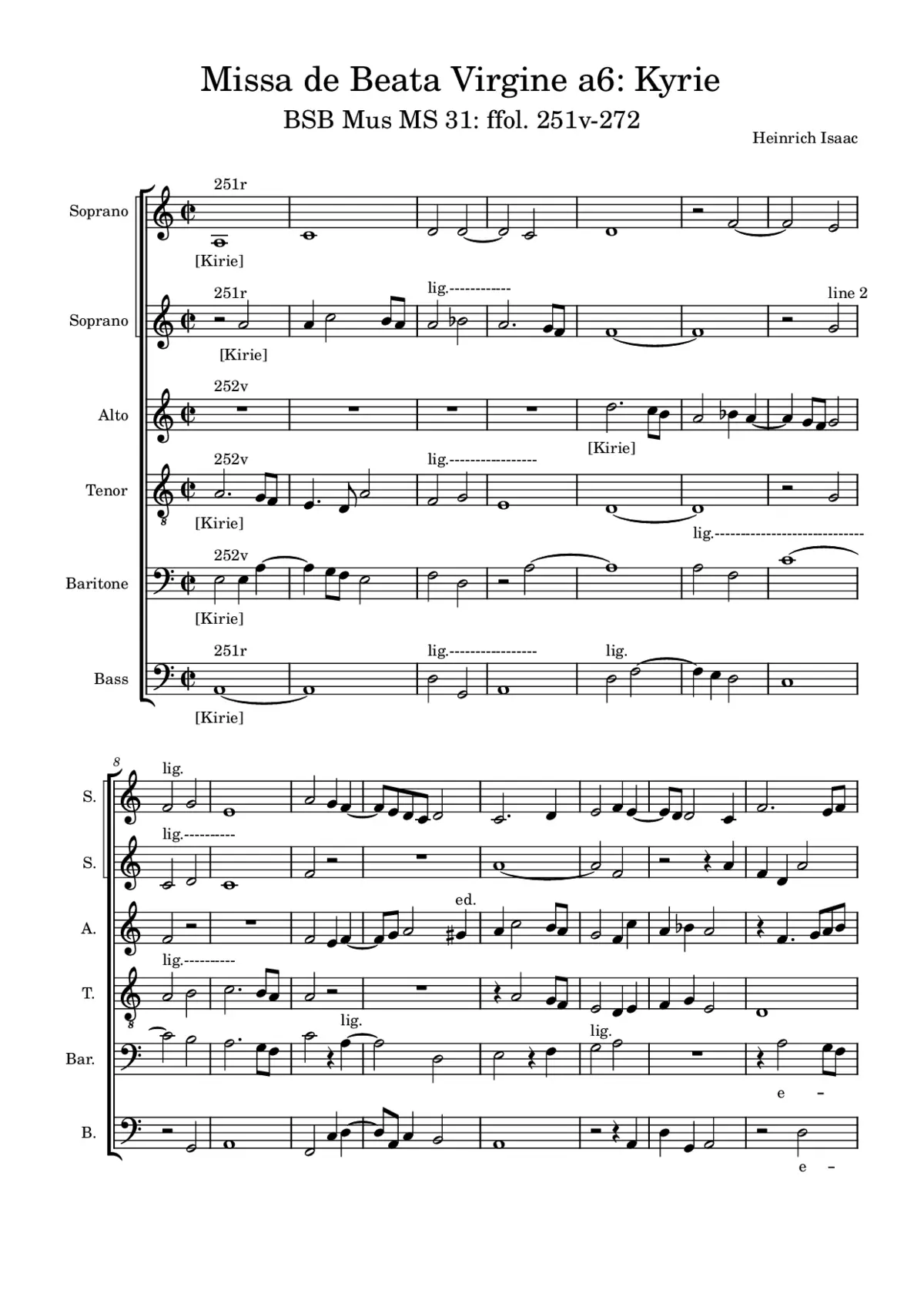 Missa de Beata Virgine a6 - Page 1