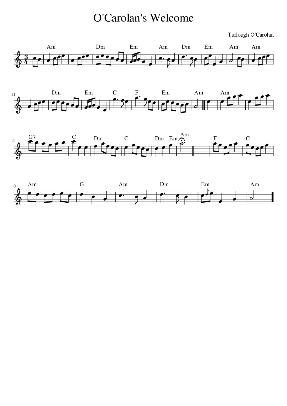 O'Carolan's Welcome - Page 1