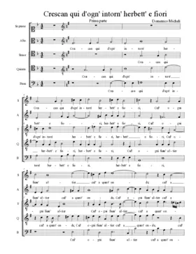 Crescan qui d'ogn' intorn' herbett' e fiori