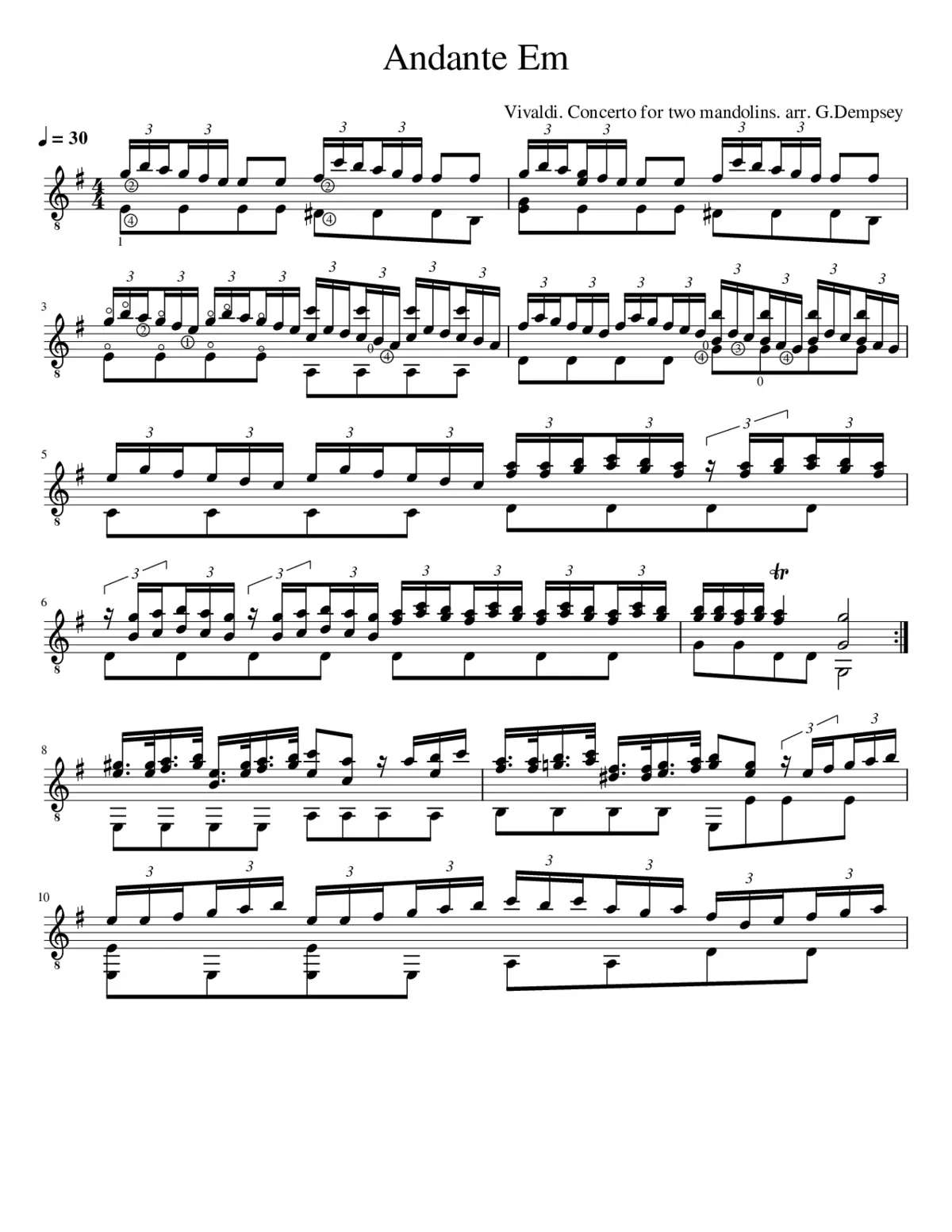 Concerto for 2 Mandolins in G major RV 532 - Page 1