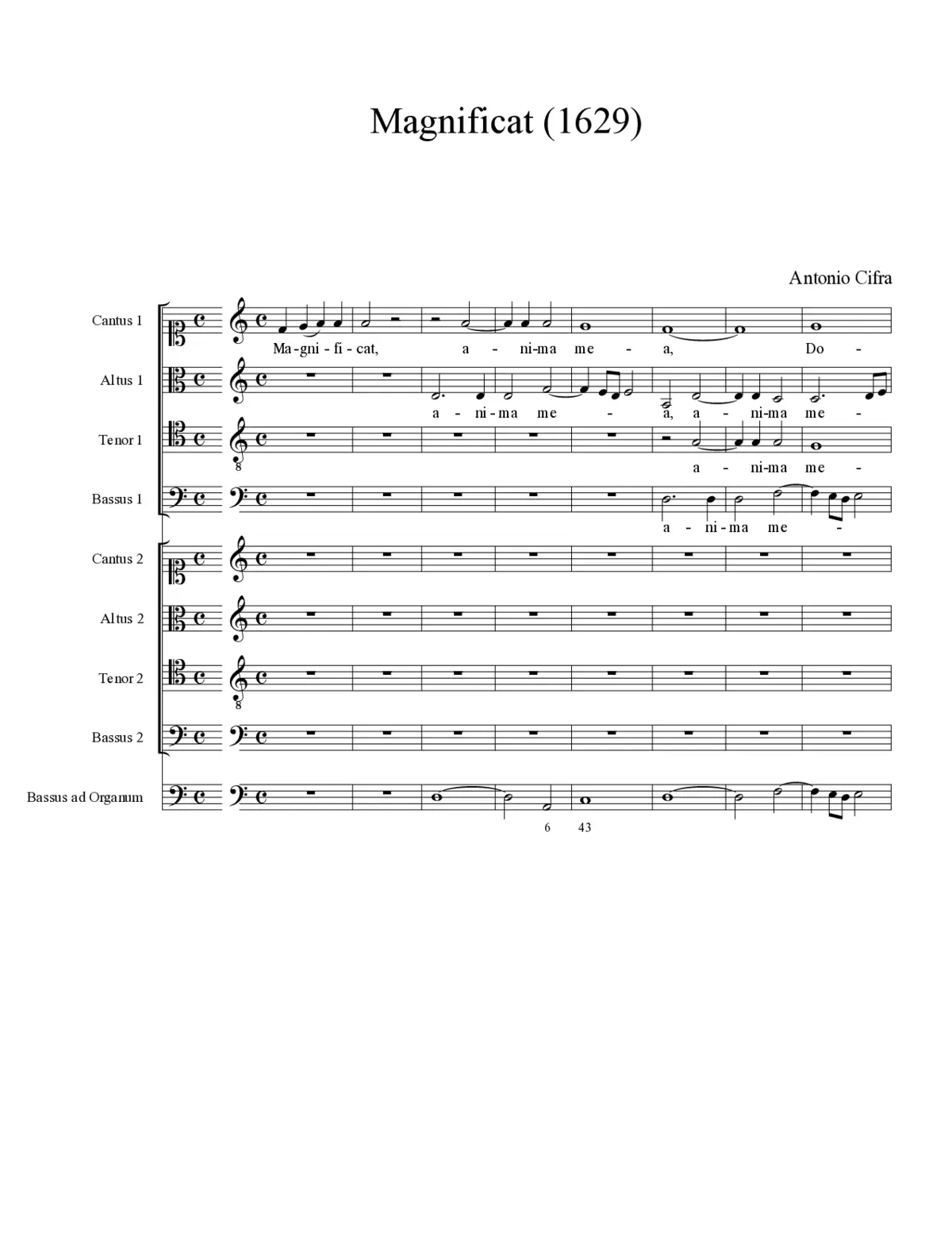 Magnificat (1629) - Page 1