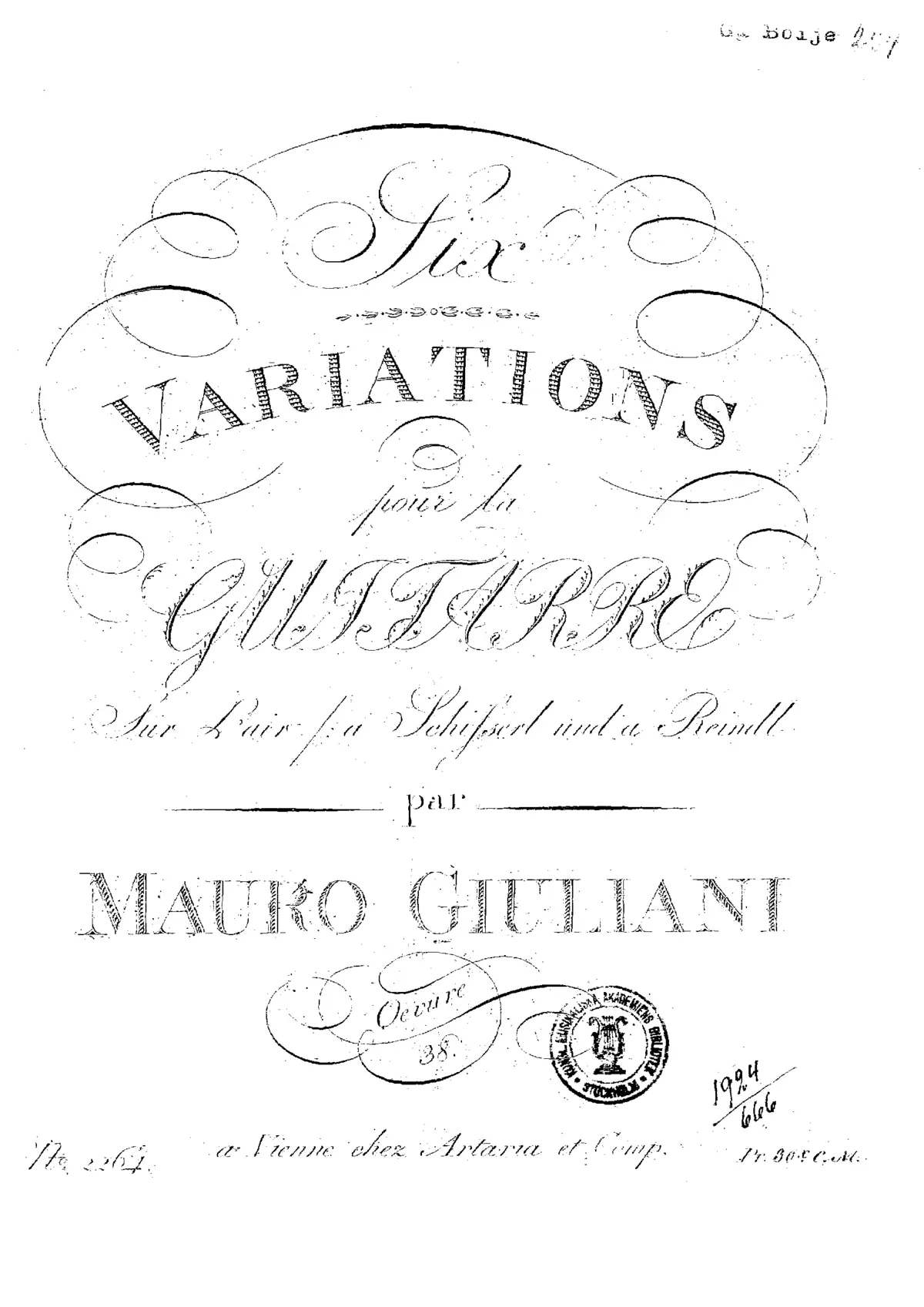 6 Variations sur l'air ä Schüsserl und ä Reindl - Page 1