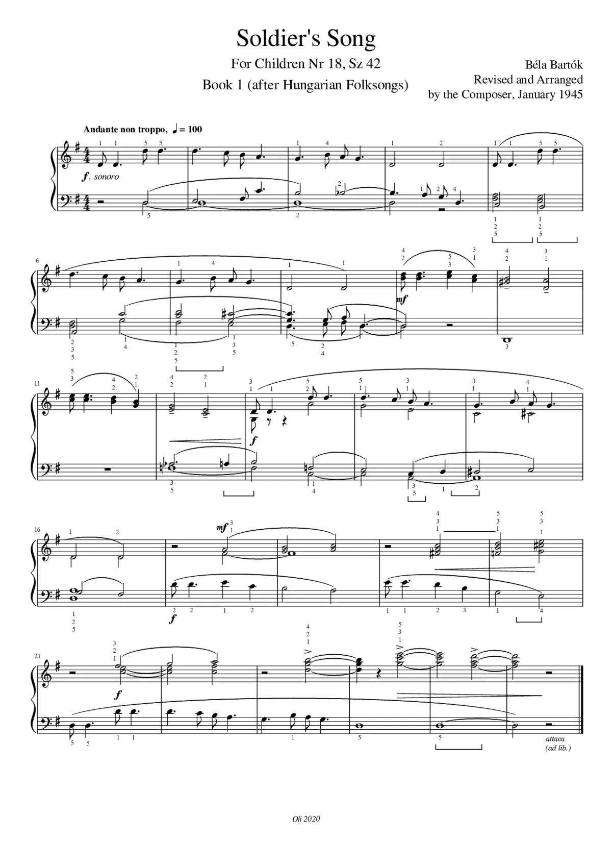 For Children Sz.42 - Page 1