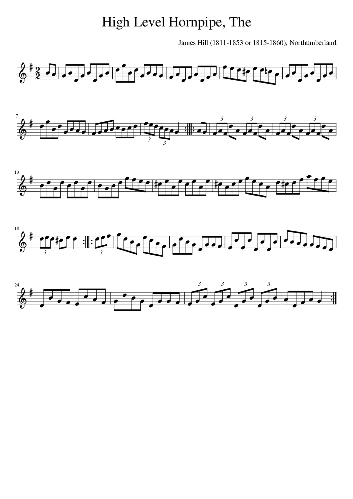 The High Level Hornpipe - Page 1