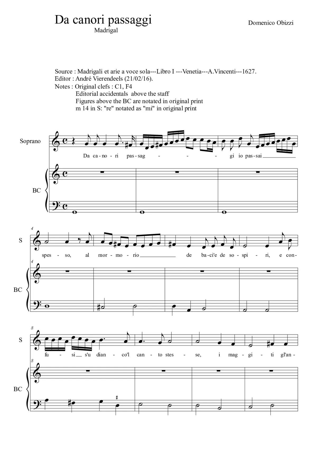 Da canori passaggi - Page 1