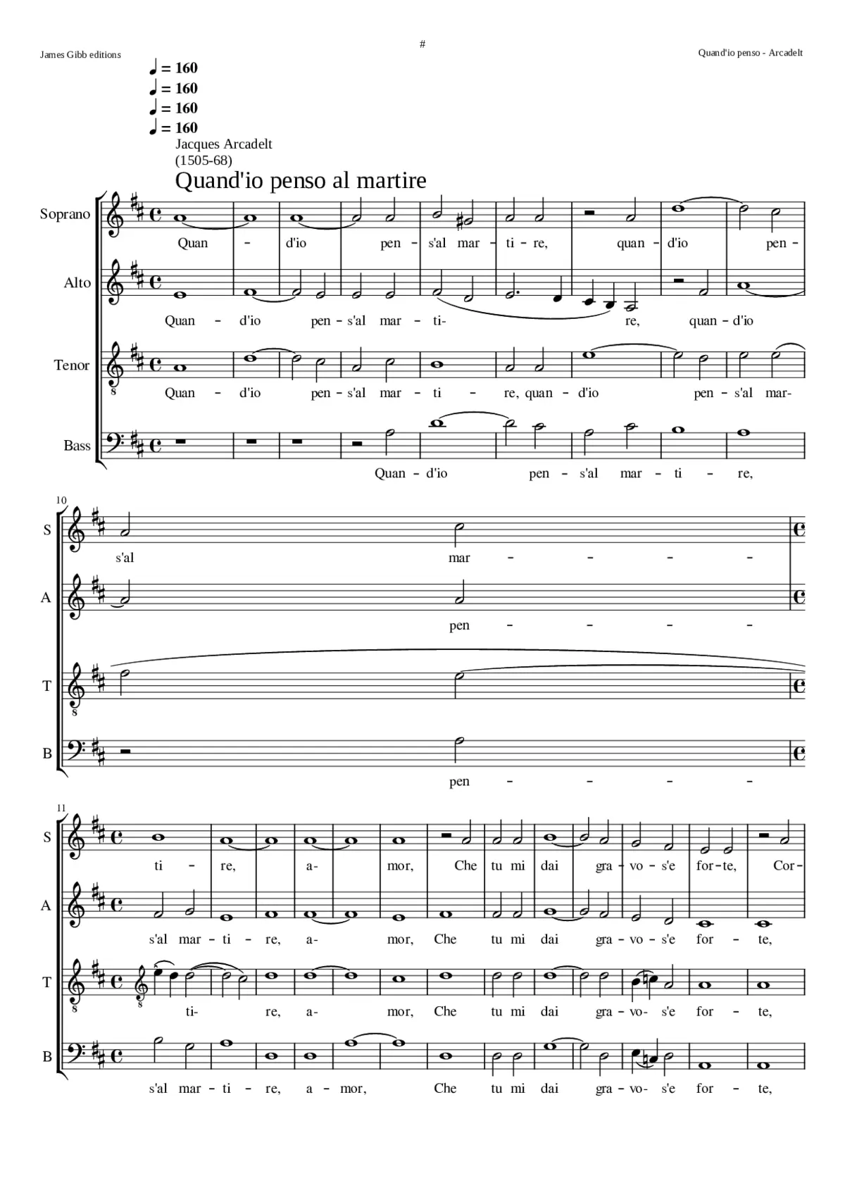 Quand'io penso al martire - Page 1