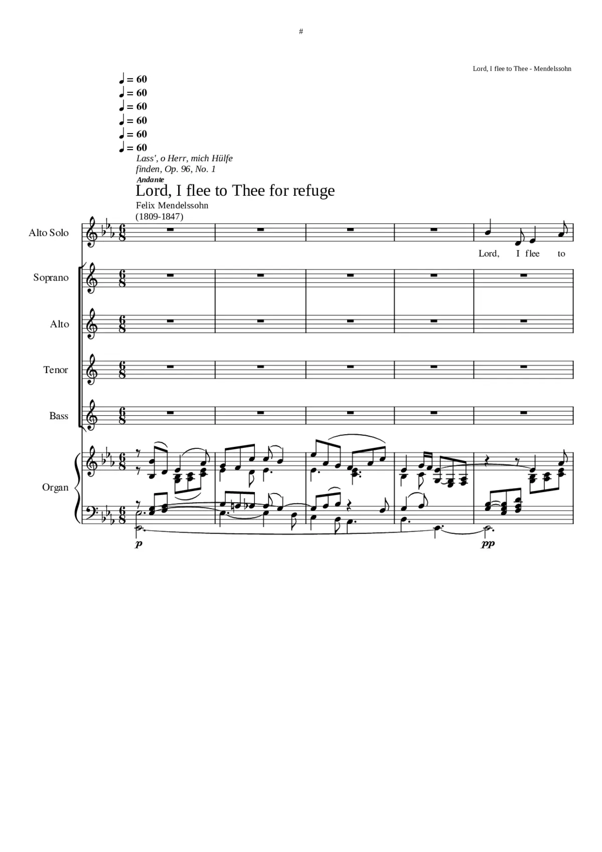 Lass' o Herr mich Hülfe finden Op. 96 No. 1 - Page 1