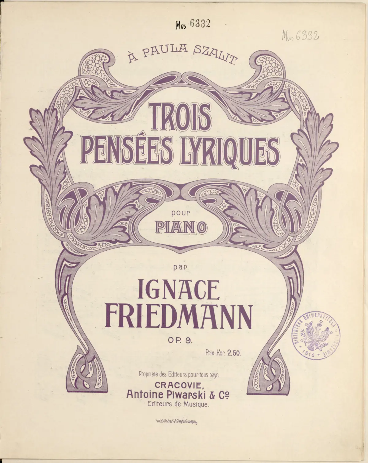 Trois pensées lyriques - Page 1