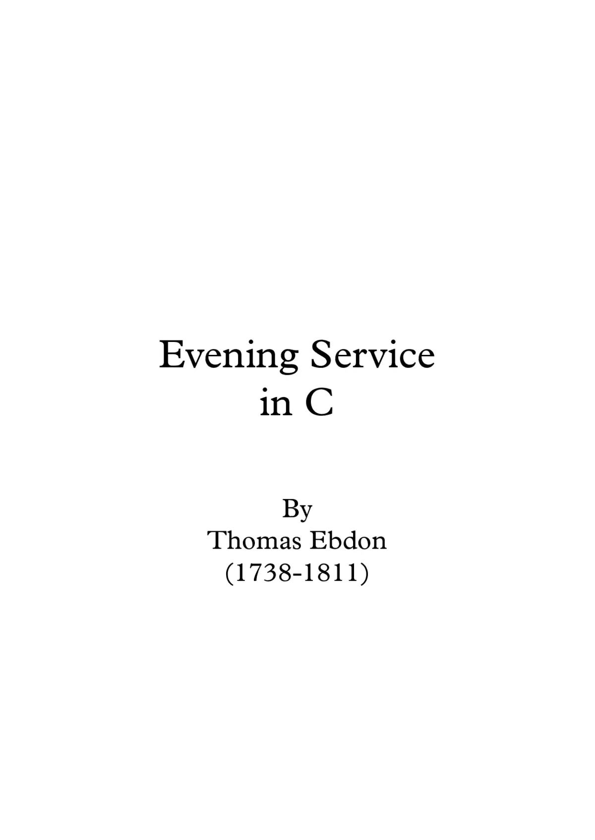 Evening Service in C - Page 1