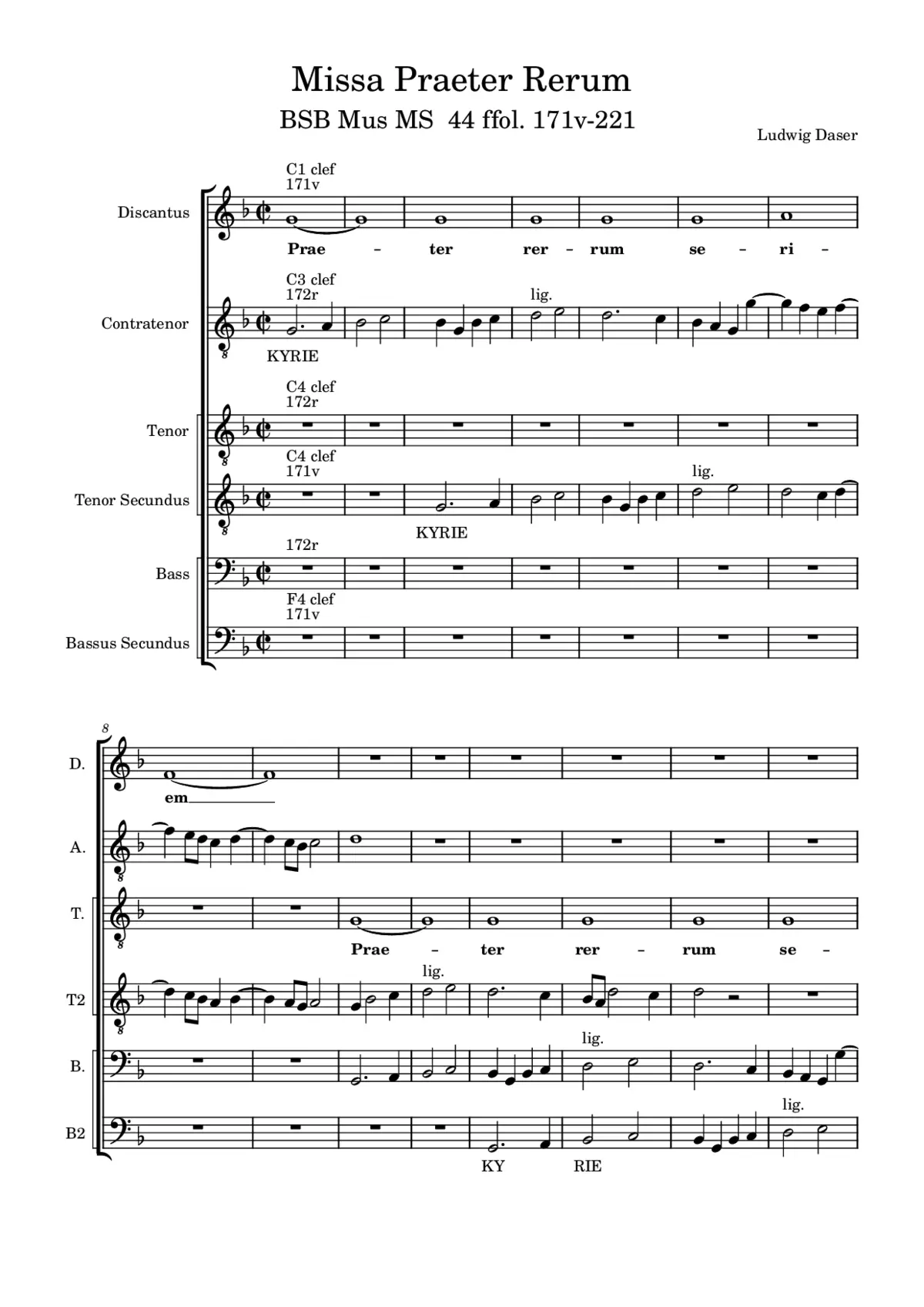 Missa Praeter rerum - Page 1