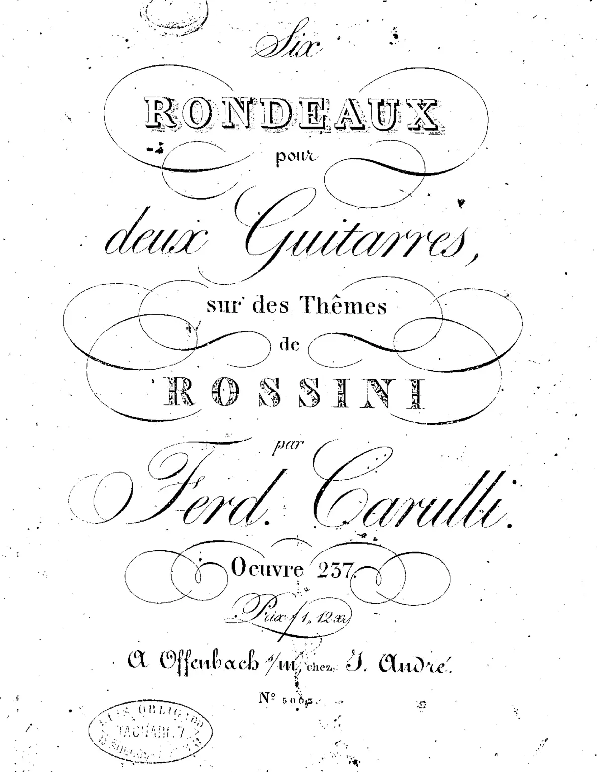 Six rondeaux sur des thêmes de Rossini - Page 1