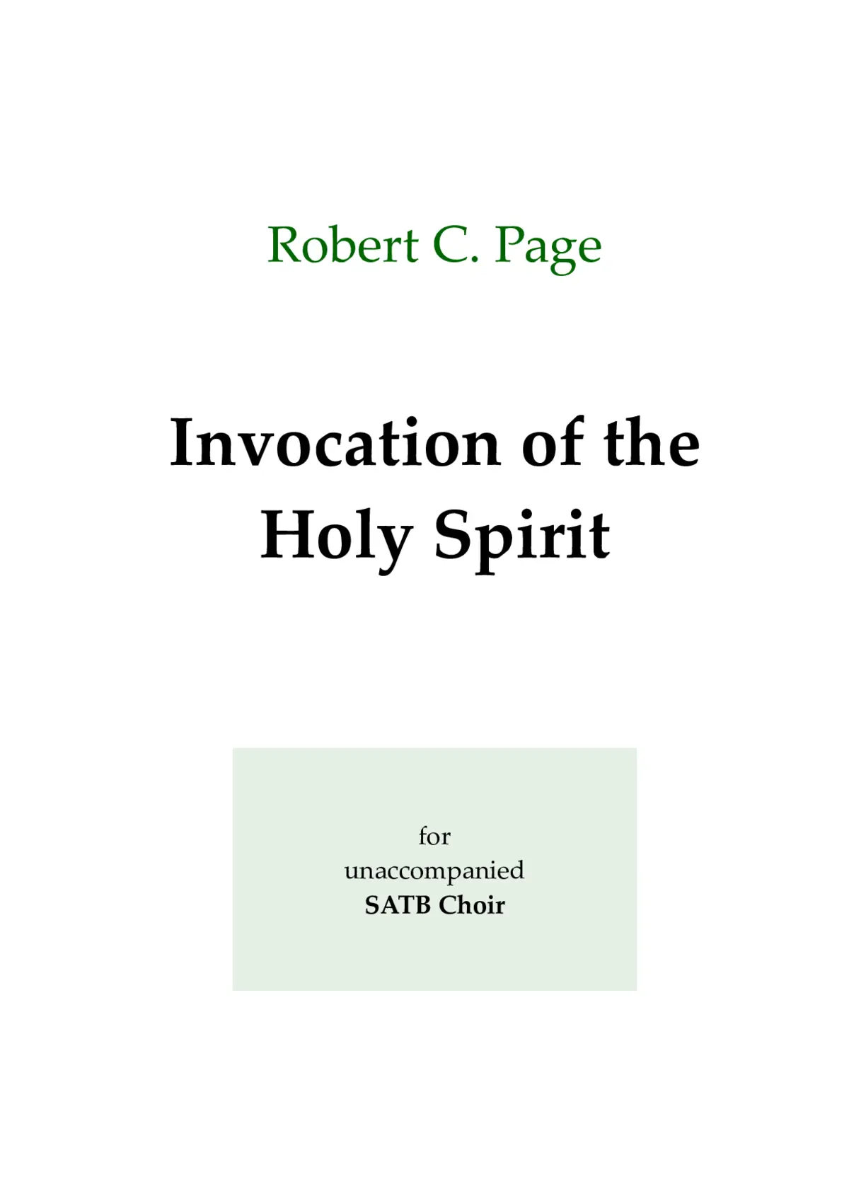 Invocation of the Holy Spirit - Page 1