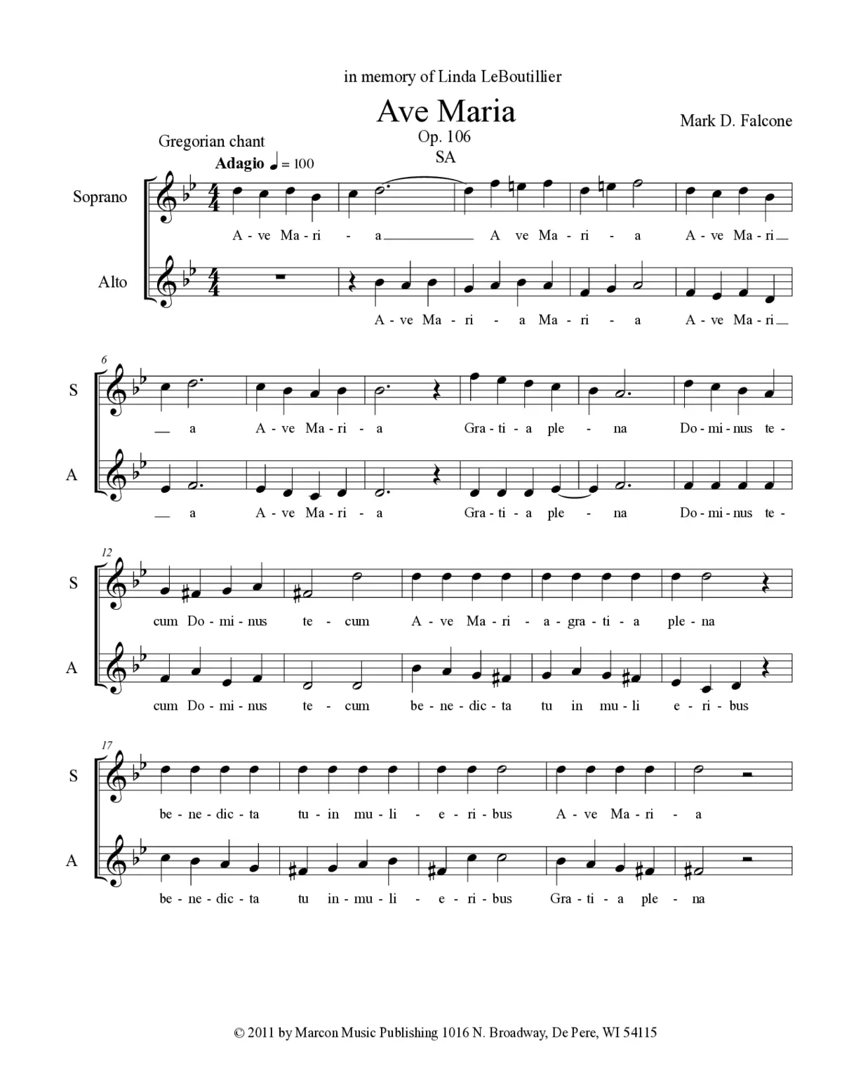 Ave Maria, Op. 106 - Page 1