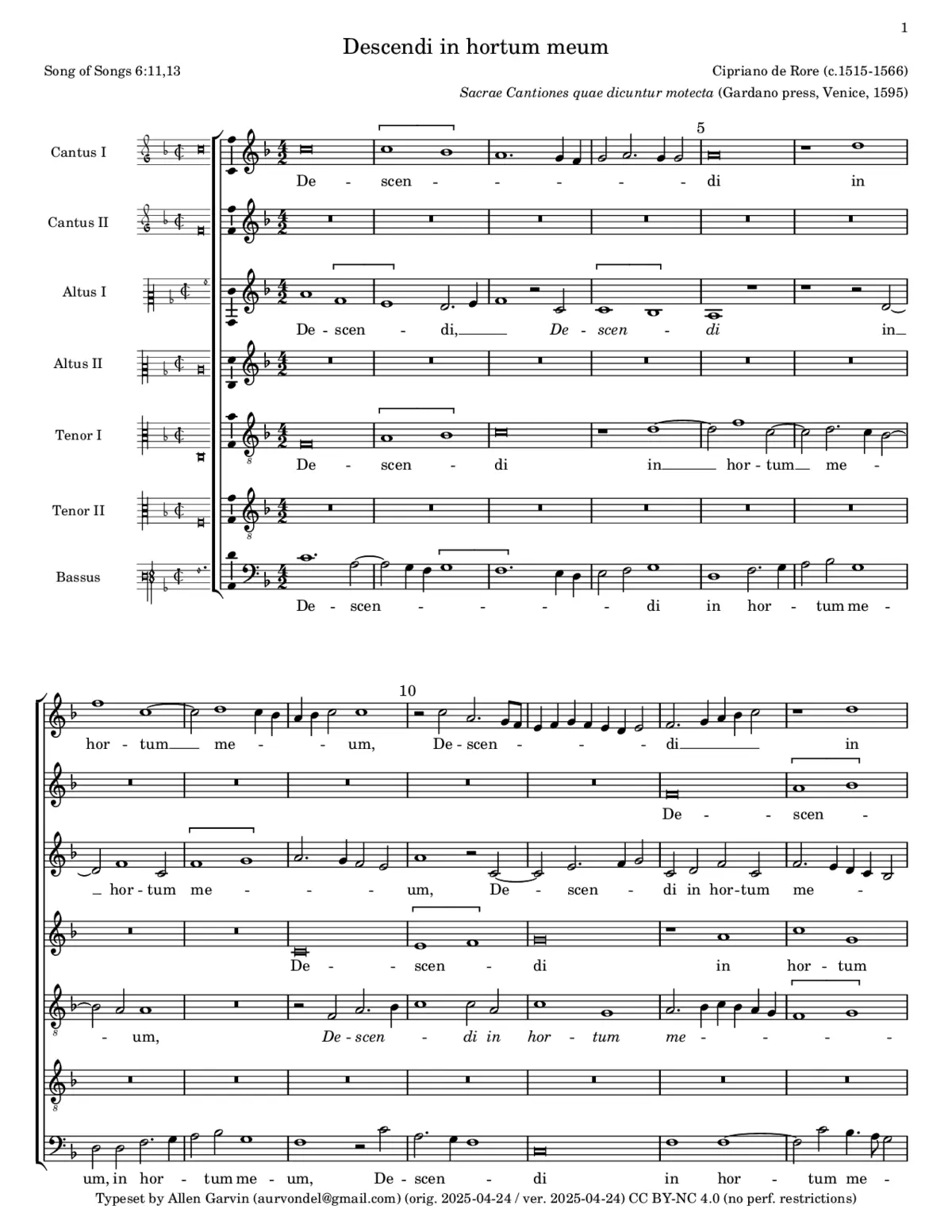 Descendi in hortum meum - Page 1