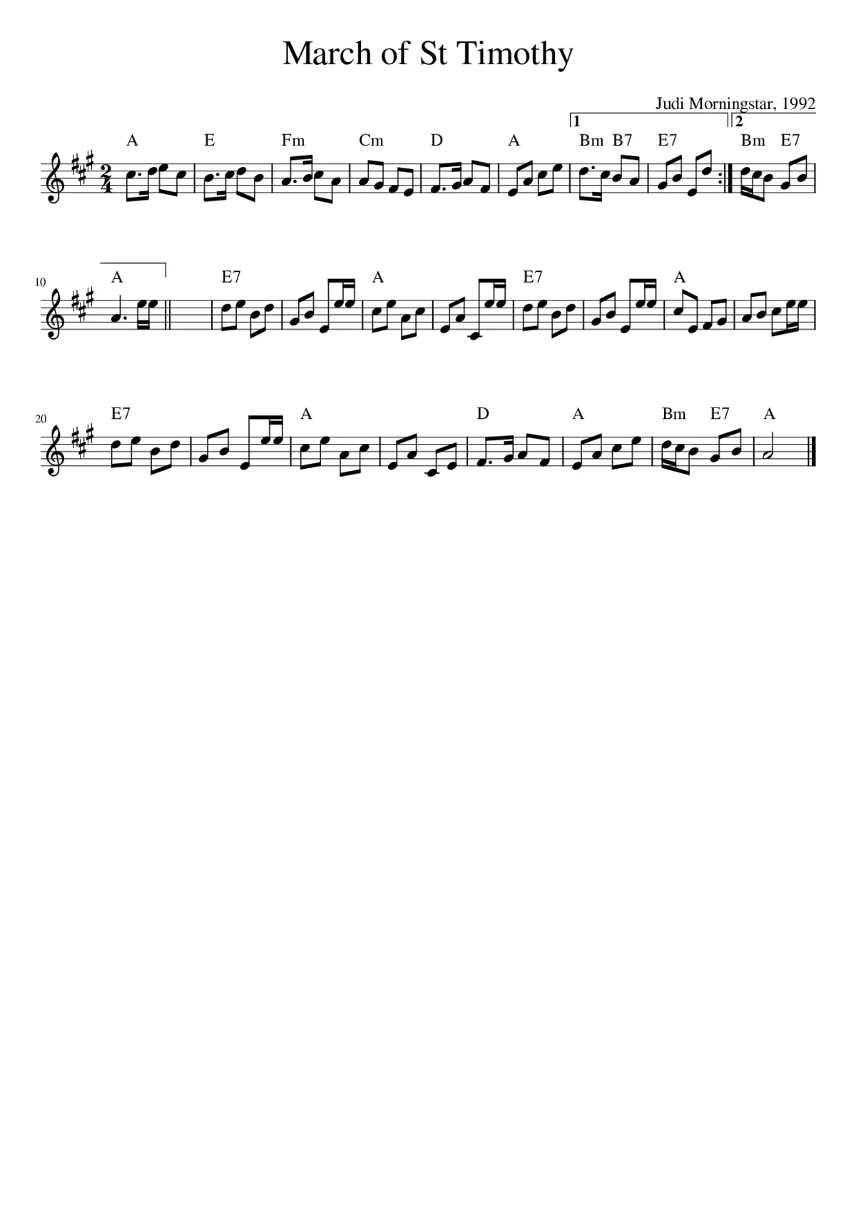 March of St Timothy - Page 1