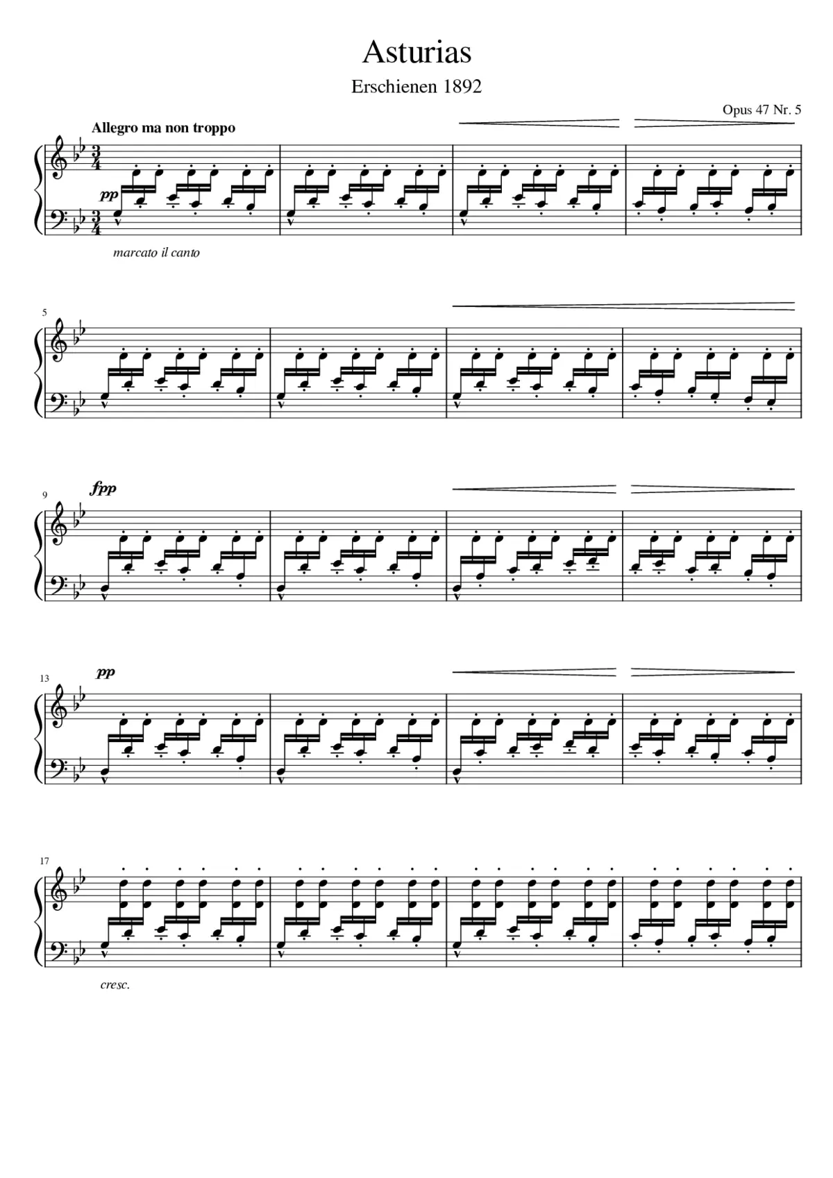 Asturias op. 47 No.5 - Page 1
