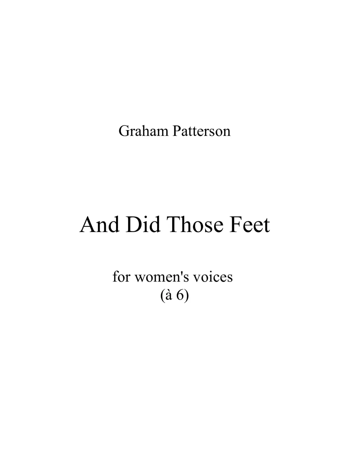 And Did Those Feet - Page 1