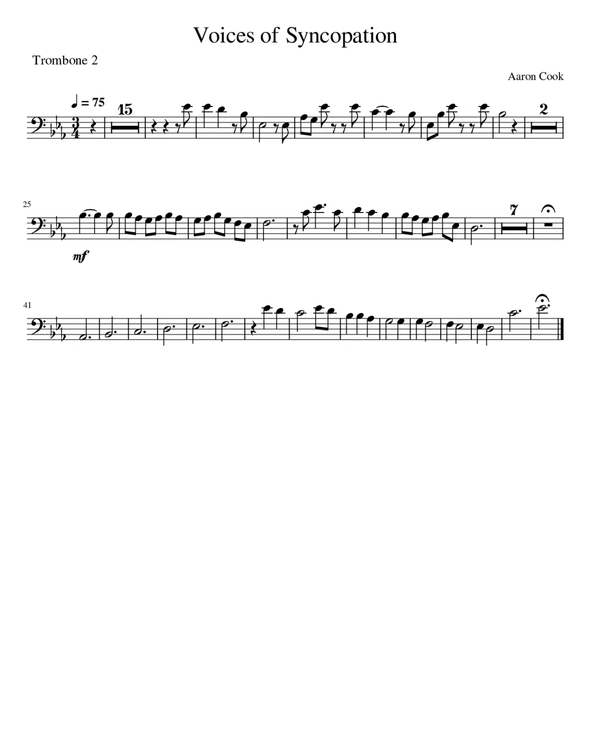 Voices Of Syncopation Trombone 2 - Page 1