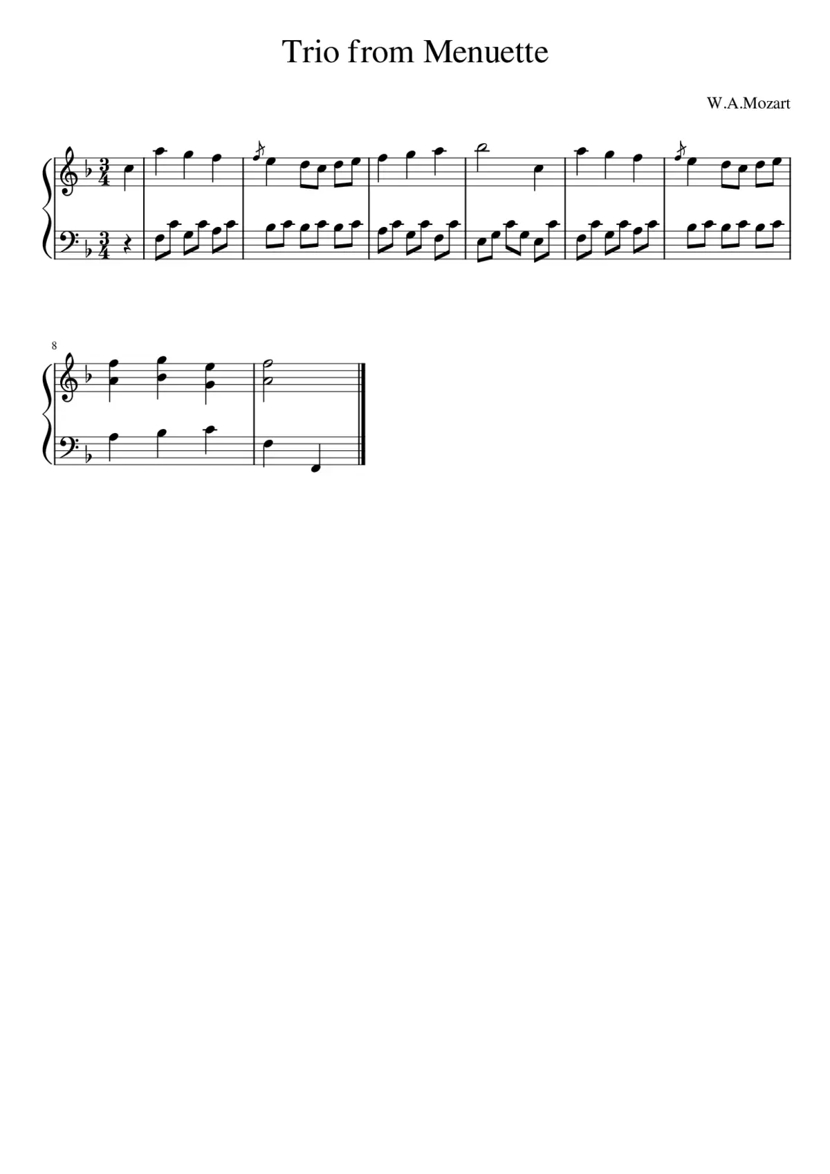 Trio from Menuette - Page 1