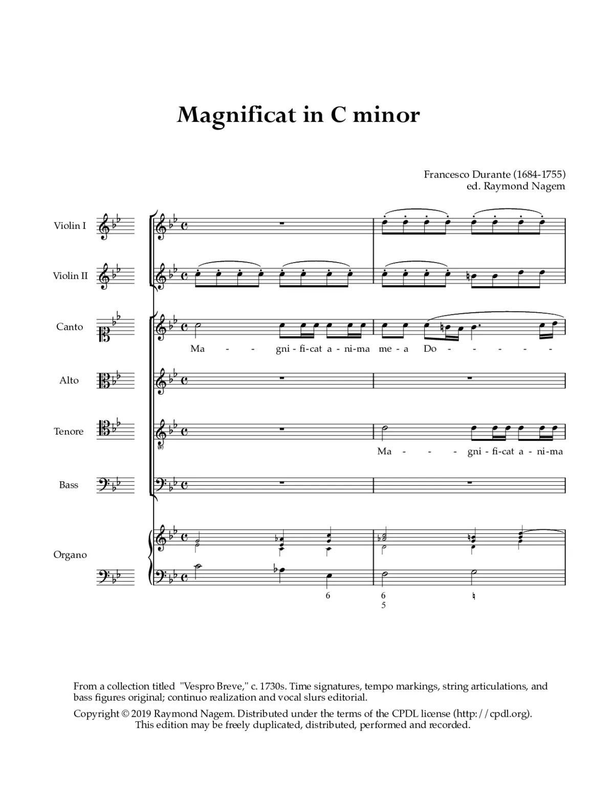 Magnificat in C minor - Page 1