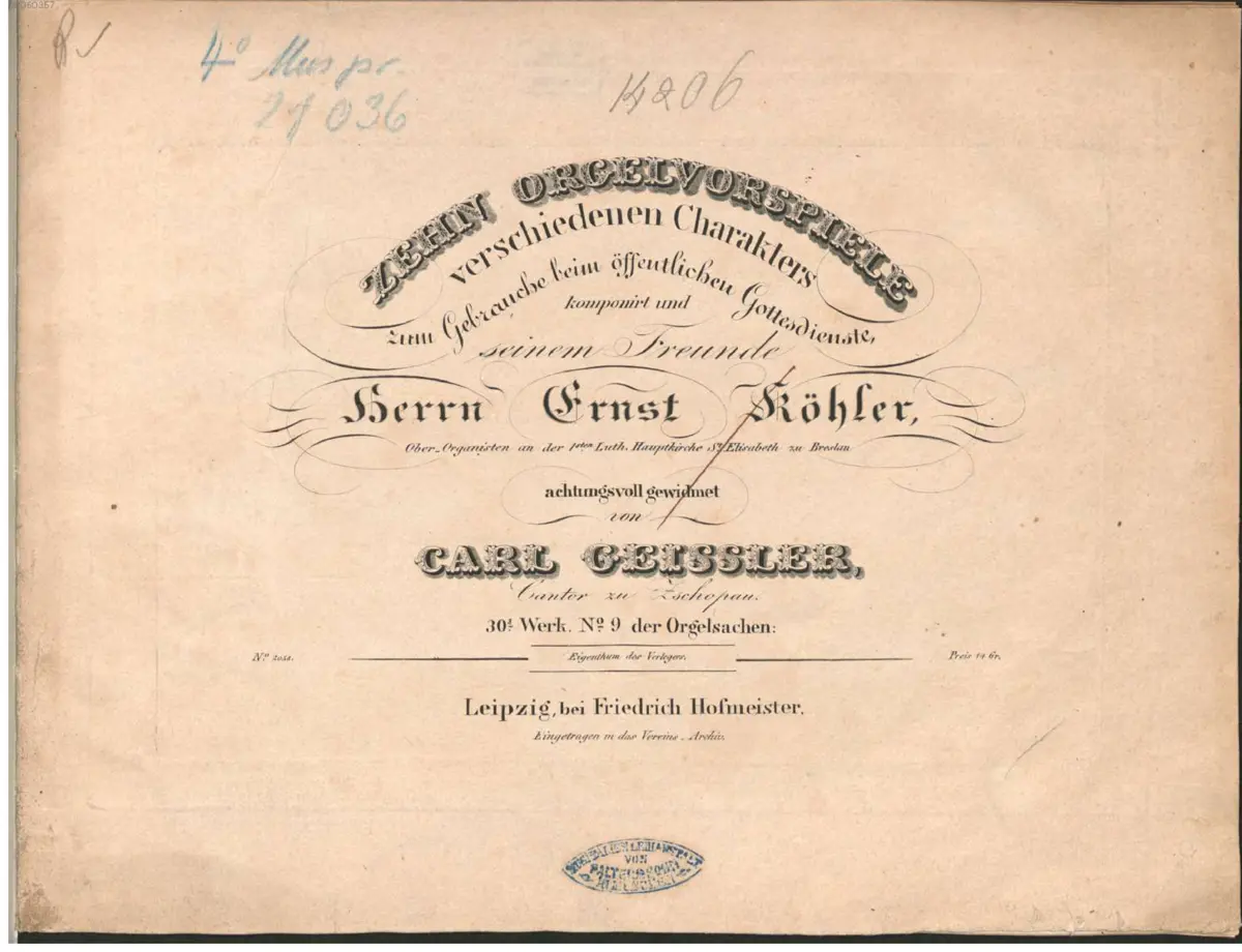 10 Orgel-Vorspiele verschiedenen Characters, Op.30 - Page 1