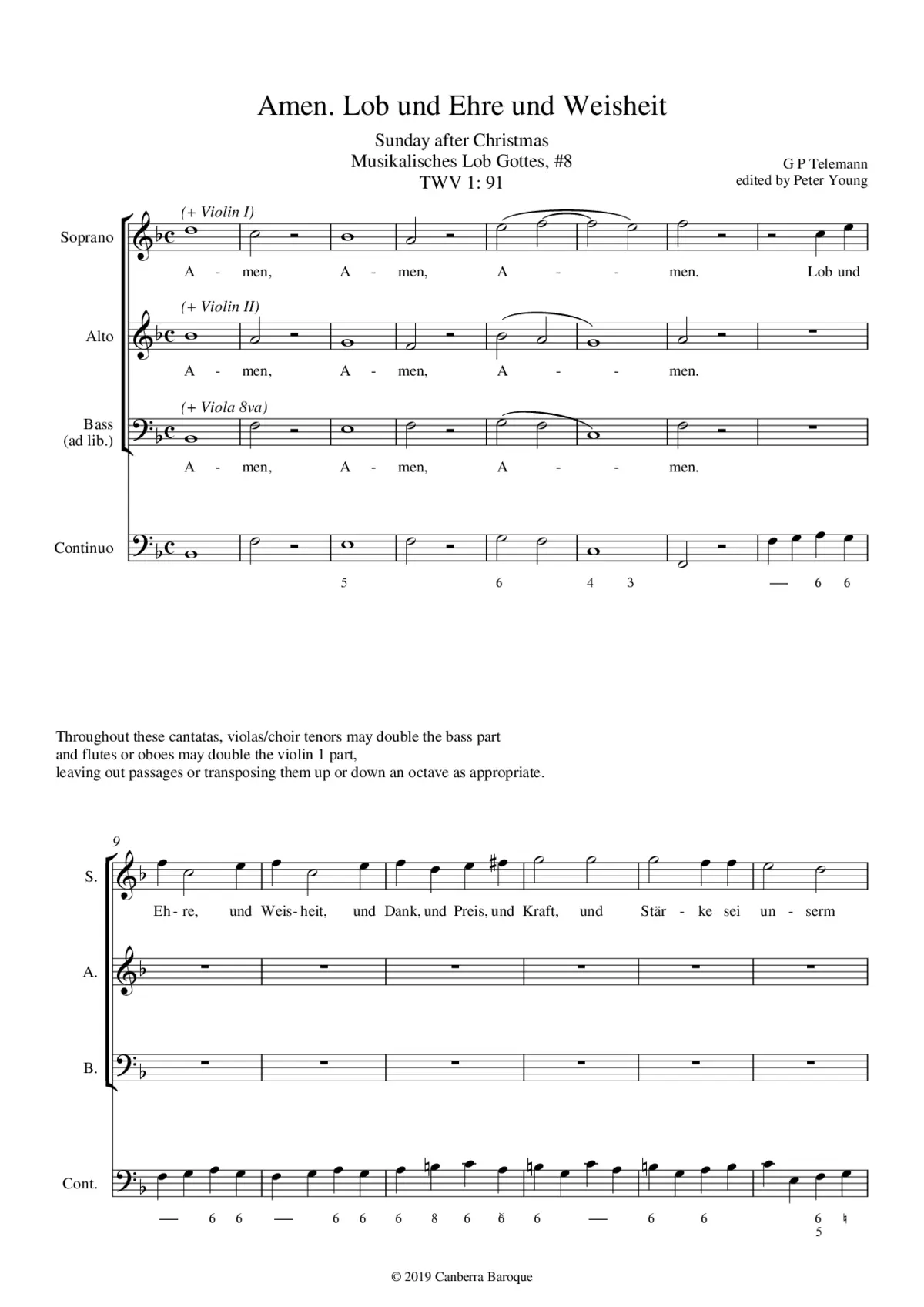 Amen. Lob und Ehre und Weisheit - Page 1