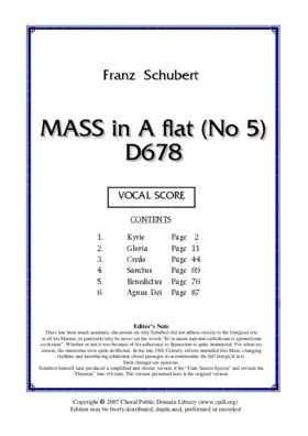 Mass No. 5 in A flat, D678