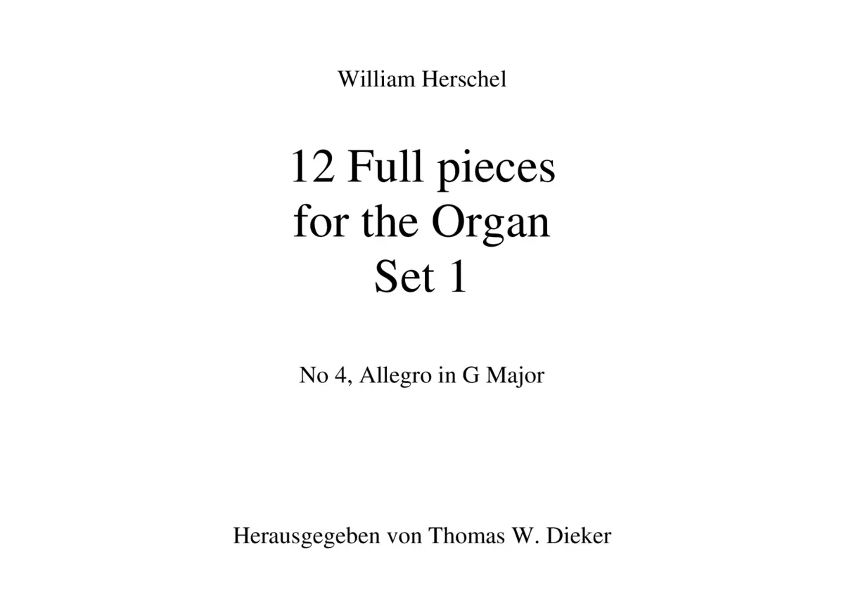 12 Full Organ Pieces, Set 1 - Page 1