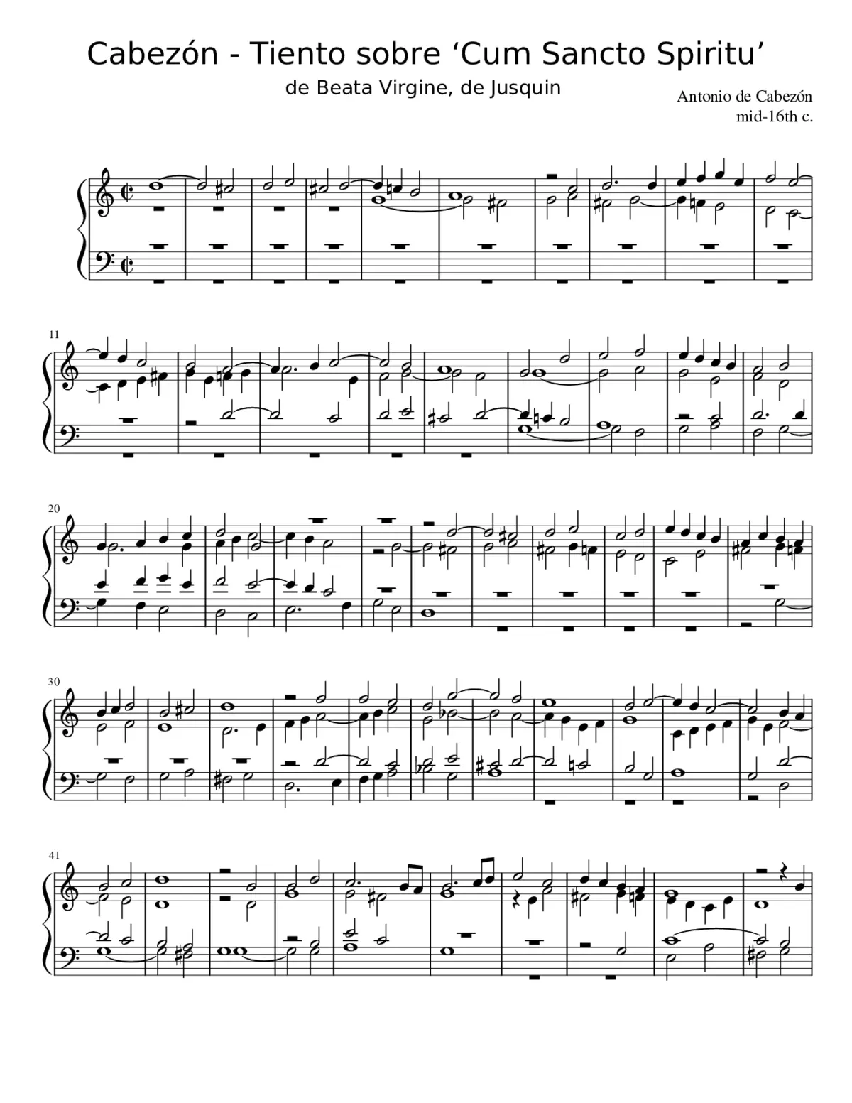 Tiento sobre Cum Sancto Spiritu de Beata Virgine de Jusquin - Page 1