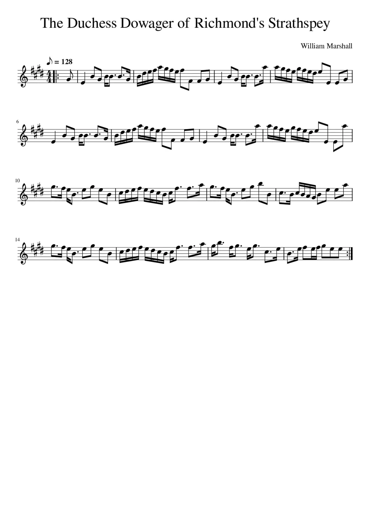 The Duchess Dowager of Richmond's Strathspey - Page 1